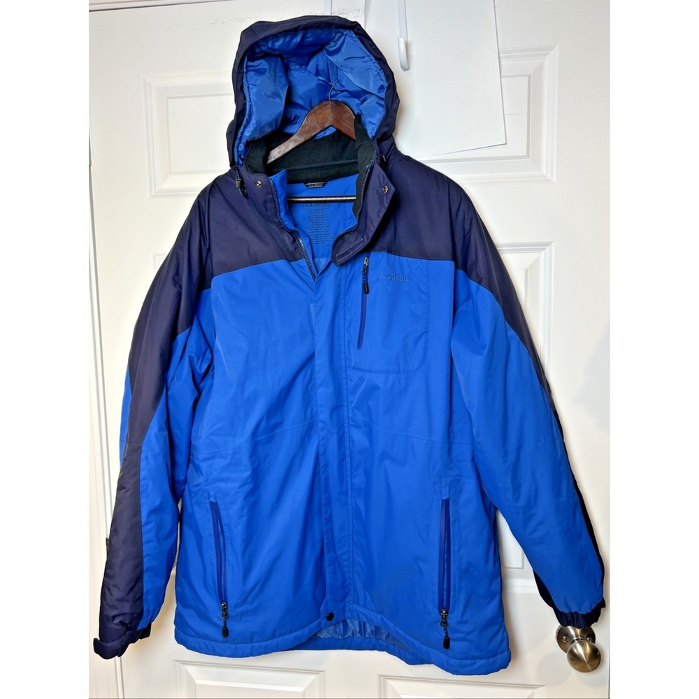 LL Bean Rugged Ridge PrimaLoft Jacket Mens XL Blue Insulated Parka Discontinued
